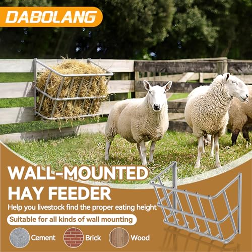 Hay Feeder for Goats,20 Gallons Livestock Feeder | Heavy-Duty Steel Goat Hay Rack,Wall Blanket Holder,Multiple Sided Hay Feeder Holder for Horse,Sheep,Goats,Indoor Outdoor Uses - size: 27INCH