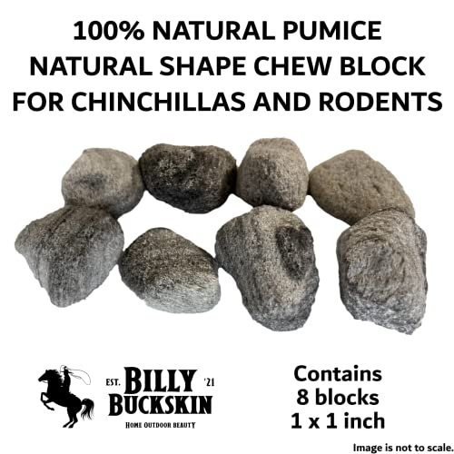 Chew Toys for Chinchilla, Lava Block Toys for Small Pet Animals like Rat, Mice, Bunny, Hamster, Degus, Gerbils, Pumice Blocks, Guinea Pig Toy, Rabbit Chew Toy by Billy Buckskin - Pack of 8 - size: 1 Count (Pack of 8)