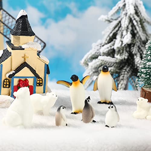 Kasyat 16 Pcs Polar Animals Figurines Antarctic Animals Set Plastic Arctic Figures with White Bear Penguin Figurines Whale Seal Wolf Cat for Adult Party Favor(Vivid Style)