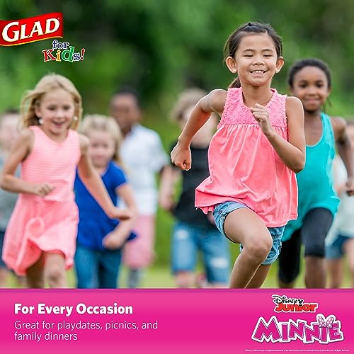 Glad for Kids Disney Mickey and Friends Disposable Paper Snack Bowls, Lids Not Included, Pink Minnie - Heavy Duty, Microwavable Snack Cups for Soup or Ice Cream, No Lids, 6 Ounce, 32 Count - size: 32 Count (Pack of 1)