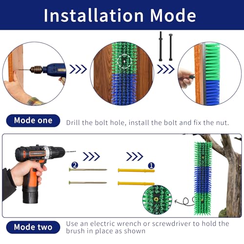 Livestock Scratch Brush With 16 Screws，Animal Back Scratching Brush for Cow,Cattle,Sheep, Horses,Pigs，Massage Grooming Tool(Green, 4pcs) - color: Green, size: 4pcs