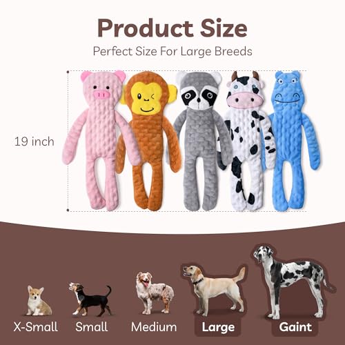 SHARLOVY No Stuffing Dog Toys 5 Pack, Crinkle Interactive Dogs Toy for Boredom, Puppy Toys for Teething to Keep Them Busy, Cute Squeaky Dogs Toy for Small, Medium, and Large Breed | Puppy Toys for Teething to Keep Them Busy, Cute Squeaky Dogs Toy for Smal