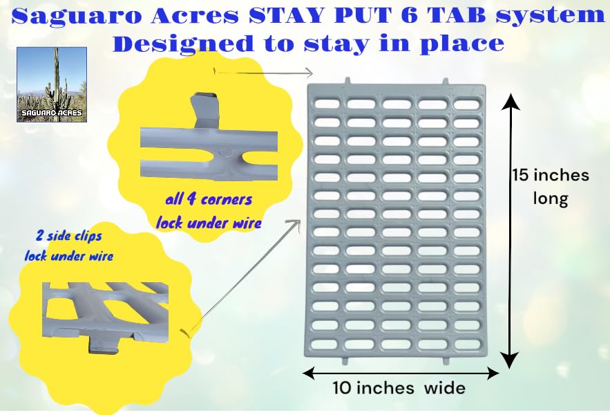 Saguaro Acres Rabbit and Small Animal Cage Resting Mat for Wire Floored Cages - Pack of 6 (Grey) - color: Grey