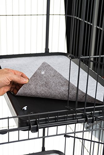 Prevue Pet Products Replacement Platform Shelf - Mounted Replacement Perch for Indoor Cat Cages, Machine Washable Felt Pad, Floating Cat Shelves for Climbing, Compatible with Prevue Cages - Black