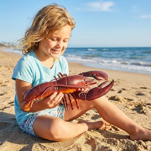 Gemini&Genius Marine Animal Toys, Giant Lobster Action Figure, Soft Plastic Lobster Toys, Wildlife Toys, Great Boys Girls Toys, Good Birthday Gift for Kids - color: Red