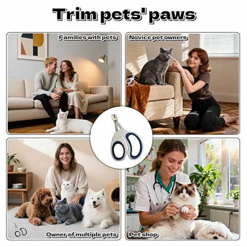 Professional Pet Nail Clipper for Cats, Dogs, Small Animals - Stainless Steel Sharp Trimmer | Quick, Clean, Painless Cutting | Mirror Polished Grooming Tool for Kittens, Puppies & More (Dark green)