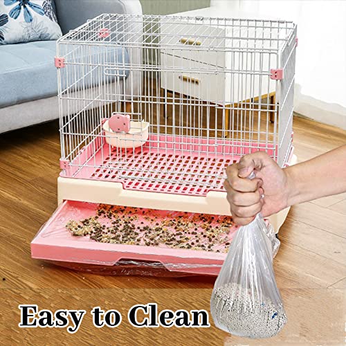 BNOSDM 100 PCS Disposable Rabbit Cage Liner Plastic Guinea Pig Cage Bedding Hamster Litter Pan Bags Universal Toilet Film for Bunny Chinchilla Ferret Hedgehog Small Animals (47") - color: Transparent-100 Pcs