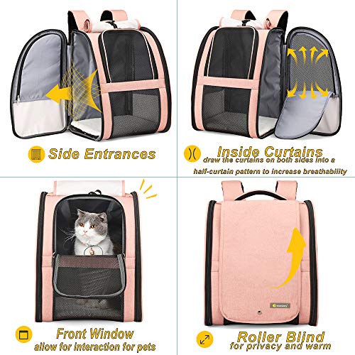 Texsens Innovative Traveler Bubble Backpack Pet Carriers for Cats and Dogs - color: Upgraded-Pink