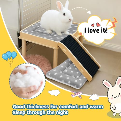 2 Pack Bunny Rabbit Bed - 10 x 13 Inch Upgraded-Thickness Pee Pads Bedding | Washable Bunny Rabbit Pee Pad with Absorbent Surface Helps Keep Cages Dry, Reusable Bedding(Light Gray & Light Pink, M) - color: Light Gray + Light Pink, size: 10" X 13" - 2 Pack