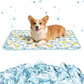 Pet Summer Cooling Blanket - 22.8" x 35.0" Double-Sided Mat Dog Puppy Self ice Cat Pad Bed Cover for Home Outdoor Sofa Sleeping Washable Portable Lightweight Small Medium Large (Blue Duck, S) - color: DD/Blue Ice