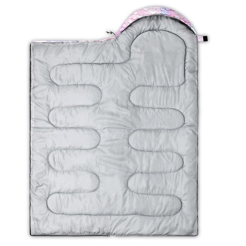 QOOMO Camping Sleeping Bags,3 Season Warm & Cool Weather,Lightweight,Waterproof Sleeping Bags for Adults & Kids,Traveling,and Outdoors,Camping Gear Equipment - color: Pink Butterfly 6