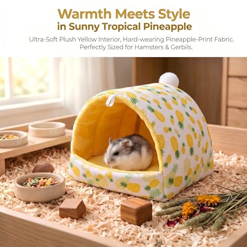 Rat Hamster Warm Bed House Hut Hanging Hammock Cute Nest for Small and Medium-Sized Pets (L), Suitable for Larger Pets(XL)-XL-Yellow - color: Yellow, size: XL