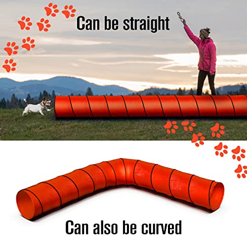 Houseables Dog Agility Tunnel, Dog Tunnel, Agility Equipment, 18 Feet, Puppy Obstacle Course, Crawling, Pet Playground, Small, Medium, Large, Indoor/Outdoor, Play, Pop Up Set, Exercise Tube, Toy, Red | Houseables Agility Equipment, Puppy Obstacle Course,