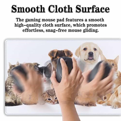 Computer Desk Pad Dog Desktop?Mat, Gaming Mousepads Keyboard Pad, Cool Mouse Pads Waterproof Non-Slip Rubber Base, 35.4" X 15.7" for Work/Game/Office/Home Cute Animal Pet Collection Photos - color: Animal Collection Photos