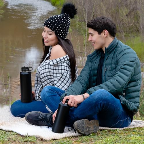 LaserGram Personalized 32oz Water Bottle, Tree Frog (Black) | Engraved Gift, Vacuum Insulated Stainless Steel, Flip-Top Straw Lid, Laser Engraved With Your Name - color: Black, size: 32 Ounces