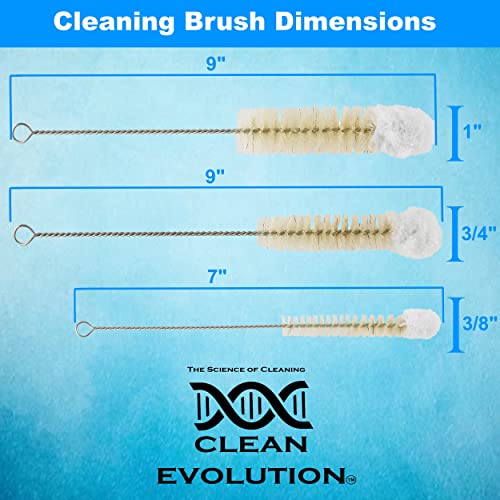 Bendable Bottle Brush Set - Soft Bristle Crevice & Small Cleaning Brushes for Narrow Spaces & Test Tubes