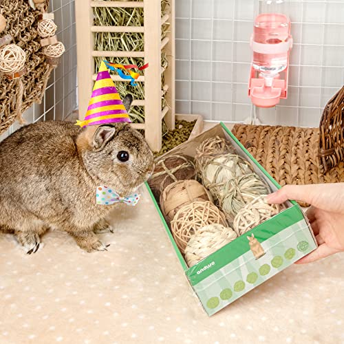 andwe Small Animals Play & Activity Balls Rolling Chew Toys for Rabbits Guinea Pigs Chinchilla - size: Pack of 8