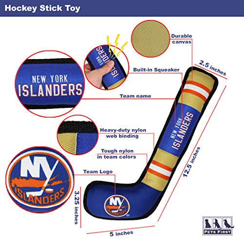 Pets First NHL New York Islanders Stick Toy for Dogs & Cats. Play Hockey with Your Pet with This Licensed Dog Tough Toy Reward! - color: New York Islanders, style: NHL Dog Tug Toy