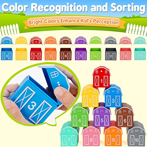 Learning Toys for 1,2,3 Year Old Toddlers, 20Pcs Farm Animals Toys Montessori Counting, Matching & Sorting Fine Motor Games, Christmas Birthday Easter Gift for Baby Boys Girls Age 12-18 Months - style: FARM