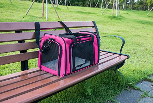 Soft Sided Carrier for Small Medium Cats Dogs,TSA Airline Approved Collapsible Travel Pet Carrier (Medium, Magenta) - color: Magenta, size: Medium