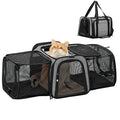Petsfit 17" x 11" x 11" Airline-Approved Expandable Pet Carrier, 2X Square Expansion Reduces Pet Anxiety, Escape-Proof Self-Locking Zippers, 5 Easy-Access Entrances, for Cats & Small Dogs up to 15 lbs - color: Gray, size: 17.0"L x 11.0"W x 11.0"H