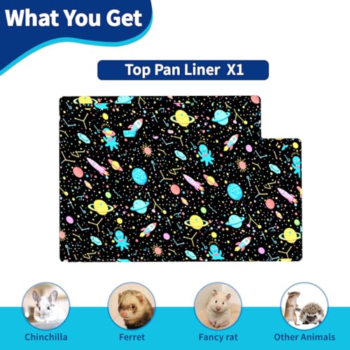 YKD Ferret Cage Liners for Ferret Nation & Critter Nation Cages | Waterproof Chinchilla Cage Accessories, Washable Bedding, for Ferrets, Chinchillas, Rats (Black, Top Pan Liner) - size: Top Pan Liner