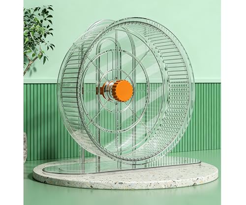 Hamster Wheel, Silent Hamster Training Running Wheel | Silent, Height Adjustable, Clear Acrylic, Stable, Durable