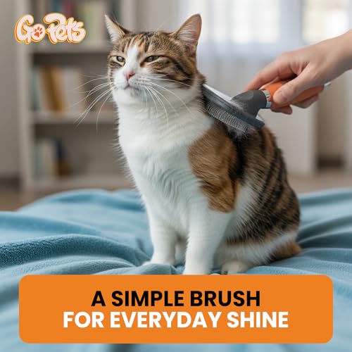 GoPets Small Pin Slicker Brush, Dog & Cat Pin Comb for Tangles & Shedding | Easy Groom, Rounded Safety Tips, Dematting Brush for Short & Long Hair Furry Pets, Ideal for Sensitive, Hard-to-Reach Areas - style: Small Pin Slicker Brush