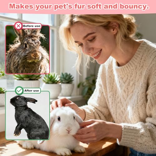 Rabbits Bunny Brush, 13.5x9cm/5.31x3.54in Durable Soft Silicone Rabbit Grooming Bunny Brush Practical Small Animal Massage Comb Suitable for Cats, Puppy Dogs, Kittens & Pets - color: pink