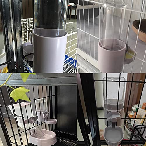 Rabbit Water Bottle 17 OZ Bunny Hanging Water Fountain Automatic Guinea Pig Water Dispenser No Leak Drinking Feeder for Bunny Chinchilla Hamsters Cat Dog Small Animals(Grey)