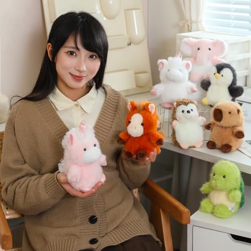 PEACH CAT Elephant Stuffed Animal Cute Plushies Small Plush Toys Gifts for Kids Pink (Squeaky) - style: Elephant