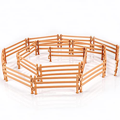 40PCS Corral Fence Toy Accessories Panel Set Farm Corral Fence with Gate Horse Paddock Barn Farm Animals for Toddlers Kids Preschool Educational Gift Sets - style: 40PCS-Flesh-colored Farm Corral Fence