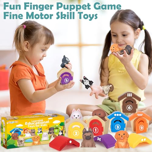 Learning Toys for Toddlers 1 2 3 Year Old Toddlers, 20Pcs Puppy Finger Puppets for Kids, Montessori Counting, Matching & Sorting Toy, Christmas Birthday Gifts for Baby Boys Girls Age 12-18 Months - style: PUPPY
