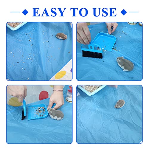 WishLotus Mini Dustpan and Brush Set, Portable Exquisite Pet Waste Cleaning Kit, Hamster Sand Scooper Cage Cleaning Tool for Small Pets Guinea Pigs Hedgehogs Hamsters Chinchillas Rabbits (Dark Blue) - color: Dark Blue