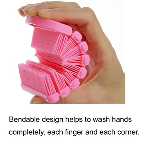 Baby Nail Brush, Kids Nail Scrubber Brush, Toddler Scrub Brush, Pink | Finger Nails Scrub Brush for Cleaning Fingernails Dirt Cleaner, Soft Bristle, For Baby Children, Cute Animal Bear Style - color: Pink