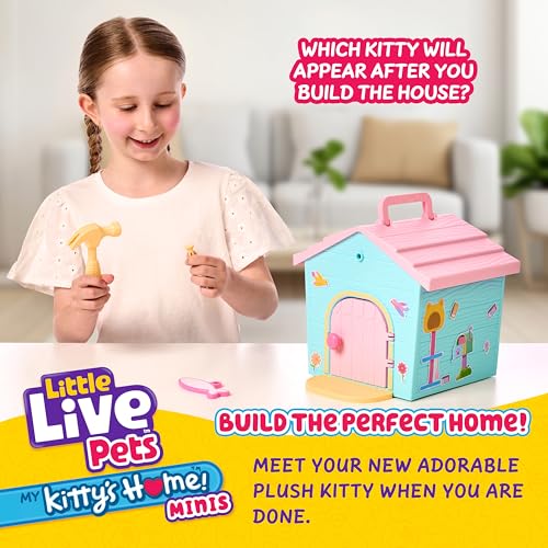 Little Live Pets My Kitty's Home Mini Playset, Mystery Kitty Plush Reveal, Build and Decorate Toy Pet Carrier, Repeat Play, Cat House Toys for Kids 5+ - style: Kitty's Home Mini