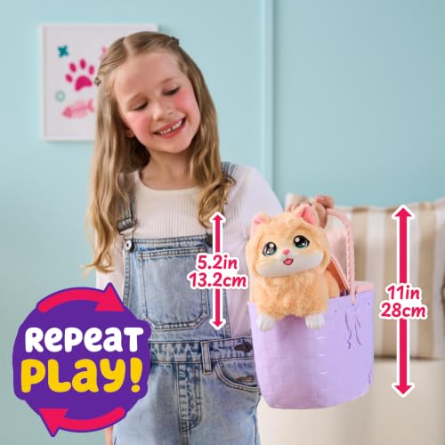 Little Live Pets Mama Surprise Kittens, Interactive Mama, Surprise Toys | Portable basket, fish accessory, 3 baby kittens, and 15+ sounds and reactions for ages 4+ toy cat play - style: Kitten