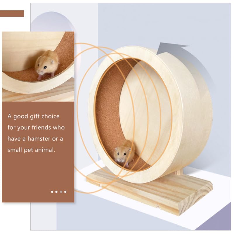KESYOO Silent Wooden Exercise Wheel Toy for Hamster Hedgehog and Small Pets 12-inch Size for PET Play and Exercise Accessories