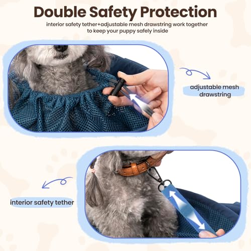 Dog Sling Carrier for Small Dogs & Cats,Pet Carrier Sling Bag with Adjustable Straps,Comfortable & Secure Travel Crossbody Bag for Puppies Up to 19lb,Airline Approved pet Carrier (Royal Blue) - color: Royal Blue