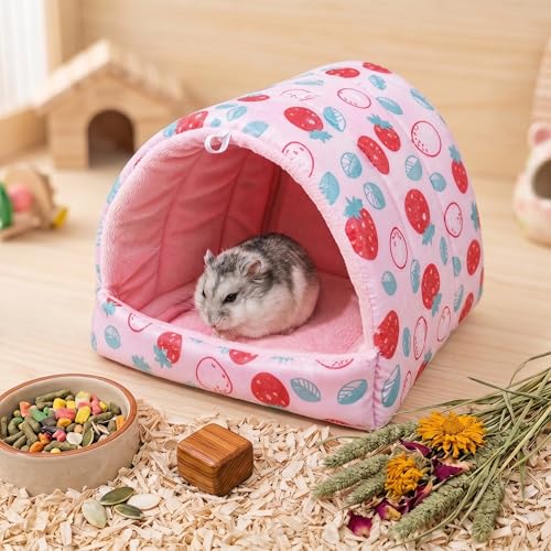 Rat Hamster Warm Bed House Hut Hanging Hammock Cute Nest for Small and Medium-Sized Pets (L), Suitable for Larger Pets(XL)-XL-Pink - color: Pink, size: XL