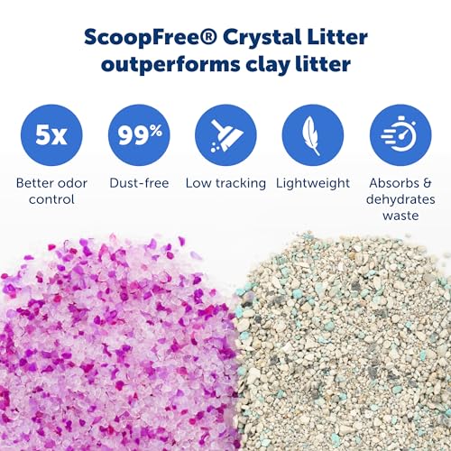 PetSafe ScoopFree Disposable Crystal Cat Litter Tray - Easy Cleaning Box - Refill Tray for Automatic Litter Box - Lavender Scent - 4.3 lb Bags - 9 Pack - size: 9-Pack