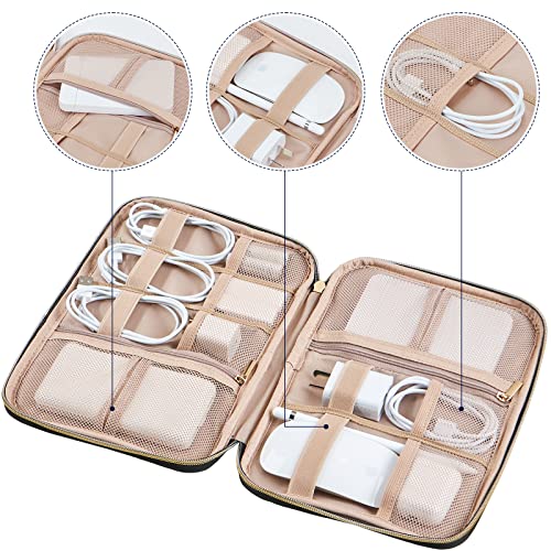 NISHEL Travel Cord Organizer, Electronic Cable Accessories Storage Bag | Bag for chargers, cables, phones, hard drives, USB devices and SD cards, ideal for travel and daily use, Aegean-Blue - color: Aegean-Blue