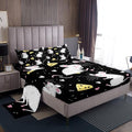 Erosebridal Kids Rat Bed Sheets Full Mouse Rodents Sheet Set Kawaii Cute Cartoon Animal Bedding Set for Boys Girls Children Funny Wildlife Animal Fitted Sheet Cheese Food Flat Sheet, Black - color: Multi 10, size: Full