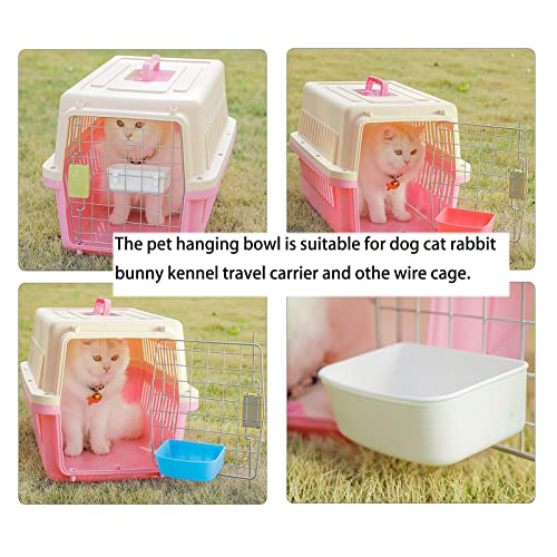Rabbit Feeder Waterer Chicken Guinea Pig Cage Bowl Food Water Hanging Watering Container Feeding Dish Coop Cup Treats Drinker for Pigeon Dove Puppy Cat Bird Bath Basin Hamster Bed (Pack of 3) - size: 15 oz cage bowl Pack of 3