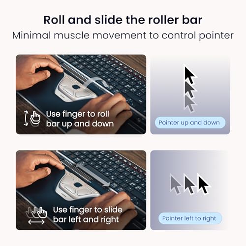 Contour RollerMouse Red Ergonomic Mouse for Shoulder Forearm Wrist Strain Relief for RSI Carpal Tunnel Centered Rollerbar 6 Customizable Buttons 10 Speed Settings Mac/PC Compatible - Wired - Plus - size: Plus, style: Wired