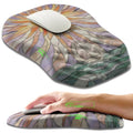 Ergonomic Slope Mouse Pad Wrist Support, Wrist Rest Mousepad for Carpal Tunnel Pain Relief with Massage Bulge and Slow Rebound Memory Foam (12x8 inch, Sun God) - color: AM045-Sun God