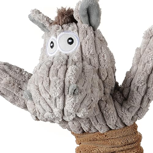 Tug of War Dog Toy, Crinkle Dog Toys for Large Dog, Soft Dog Plush Toy with Squeaky, Stuffed Animal for Dogs (Tug Series, Donkey)