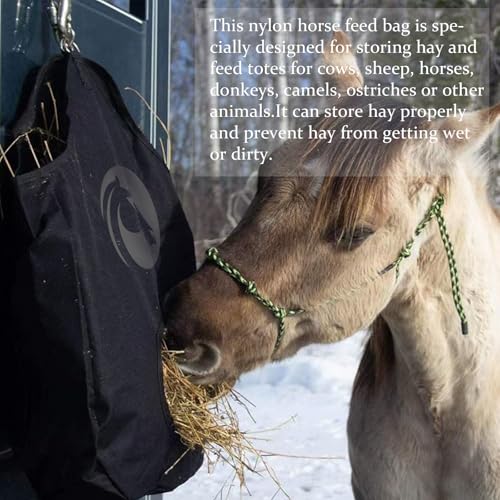Goat Hay Feeder for Horses, Sheep with Adjustable Open Feed Hole for Slow Feeding-Black - color: Black