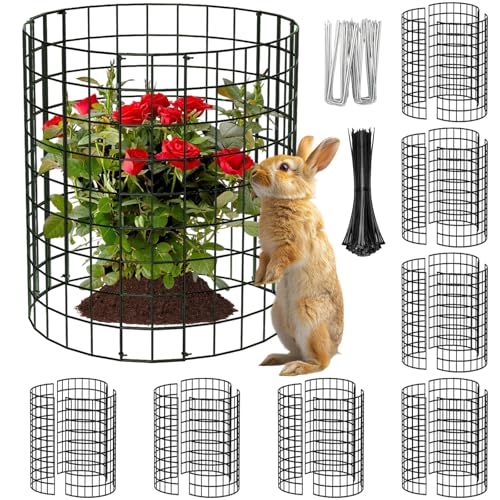 8 Packs Round Plant Protector from Animals,Metal Wire Mesh Garden Plant Cages for Outdoor Gardening Supplies, Garden Protection Rabbits Chickens Ducks for Vegetables, Flowers, Shrubs (16'' x 12'') - size: 16'' x 12''