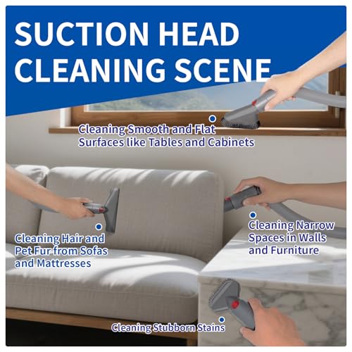 Vacuum Attachment Kit Compatible with Dyson V7 V8 V10 V11 V15 Cleaner | Flexible Extension Hose Mattress Tool Stiff Brush Soft Bristle and Flexible Crevice Tool for Home Cleaning - color: Home Cleaning Kit with Dryer Vent Hose